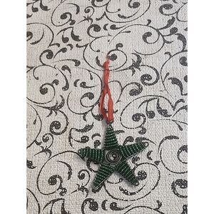 Uganda Green Star Wire Hanging Ornament